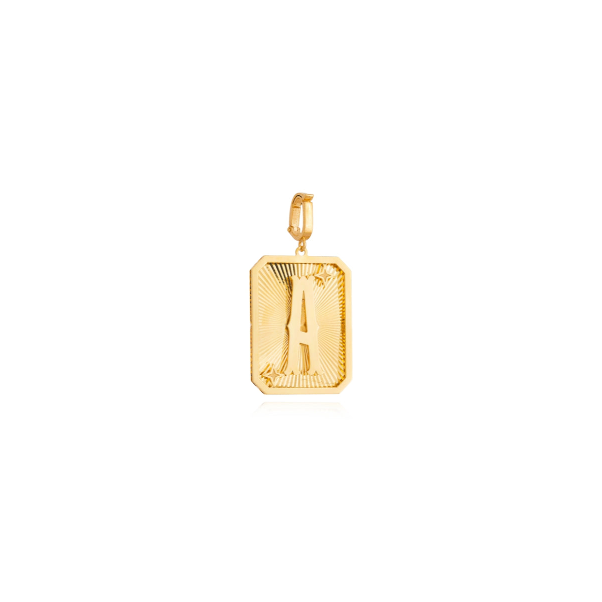 Small Gold Letter Medal Pendant, view 5 | JJ Jewelry Miami