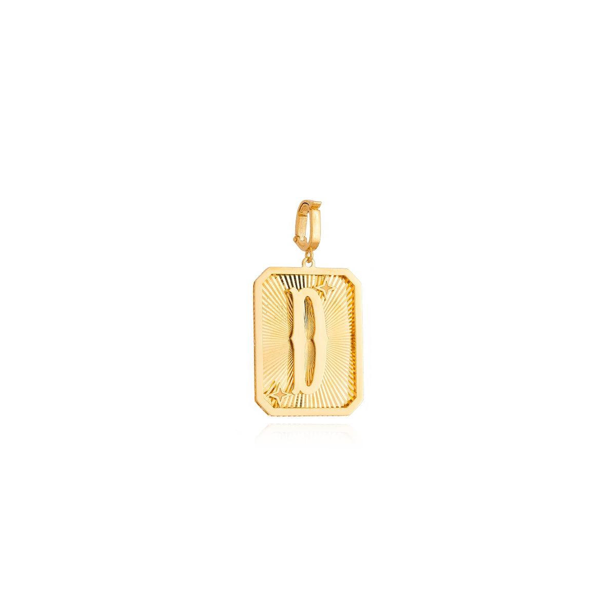 Small Gold Letter Medal Pendant, view 8 | JJ Jewelry Miami