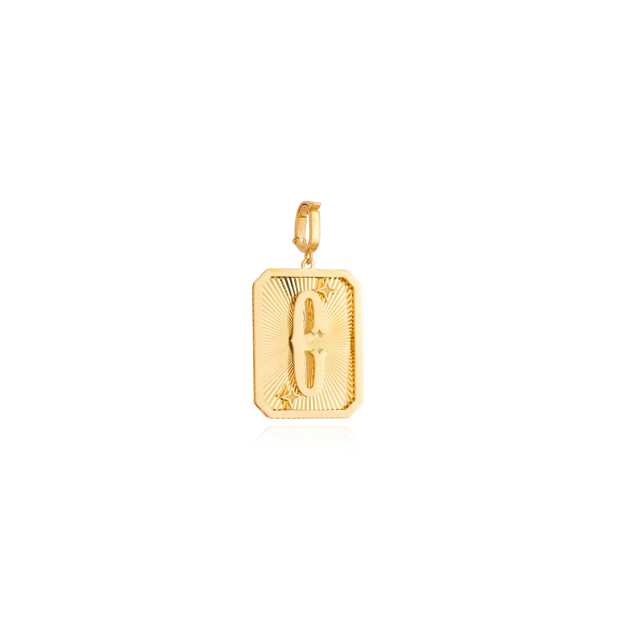 Small Gold Letter Medal Pendant, view 7 | JJ Jewelry Miami