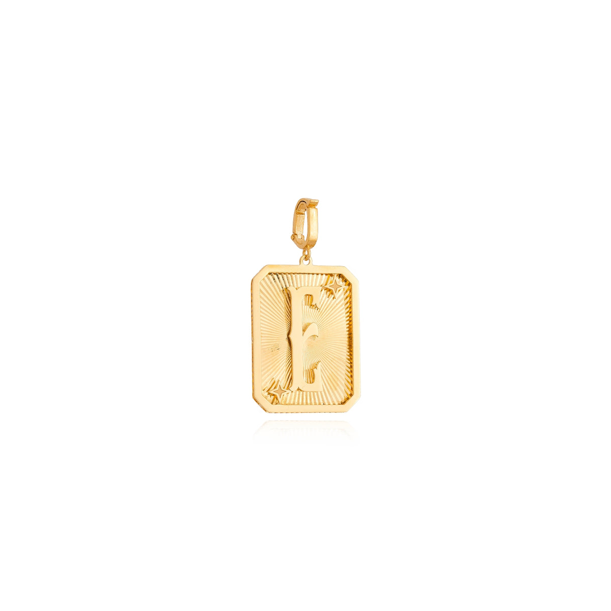 Small Gold Letter Medal Pendant, view 9 | JJ Jewelry Miami