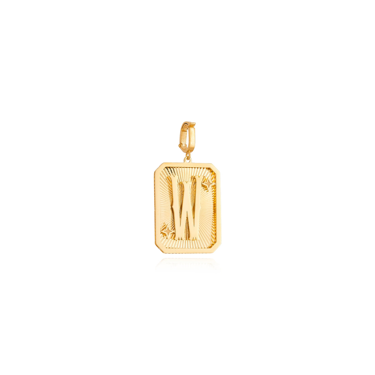 Small Gold Letter Medal Pendant, view 4 | JJ Jewelry Miami