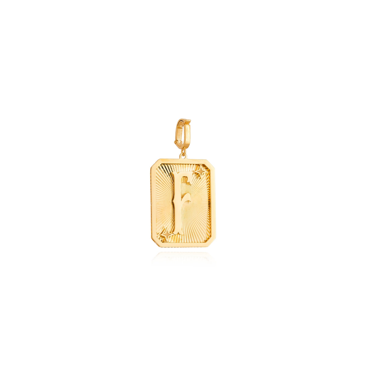 Small Gold Letter Medal Pendant, view 10 | JJ Jewelry Miami