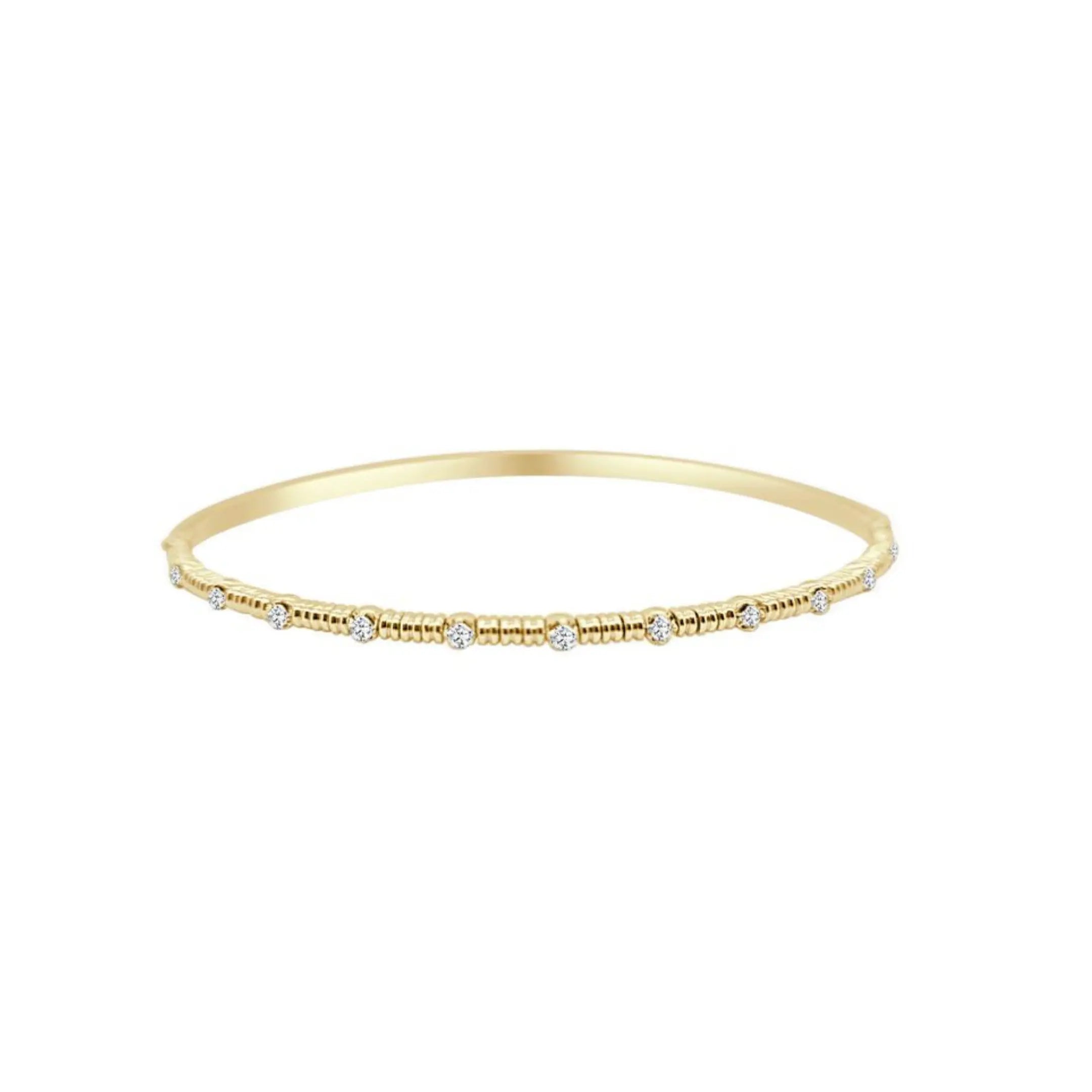 Spaced Diamond Flexible Bangle-Princess Jewelry Shop