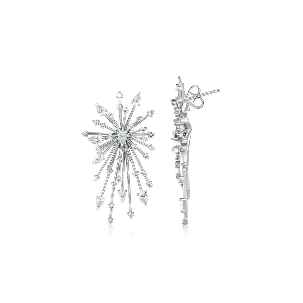 Star Storm Diamond Burst Earrings-Princess Jewelry Shop