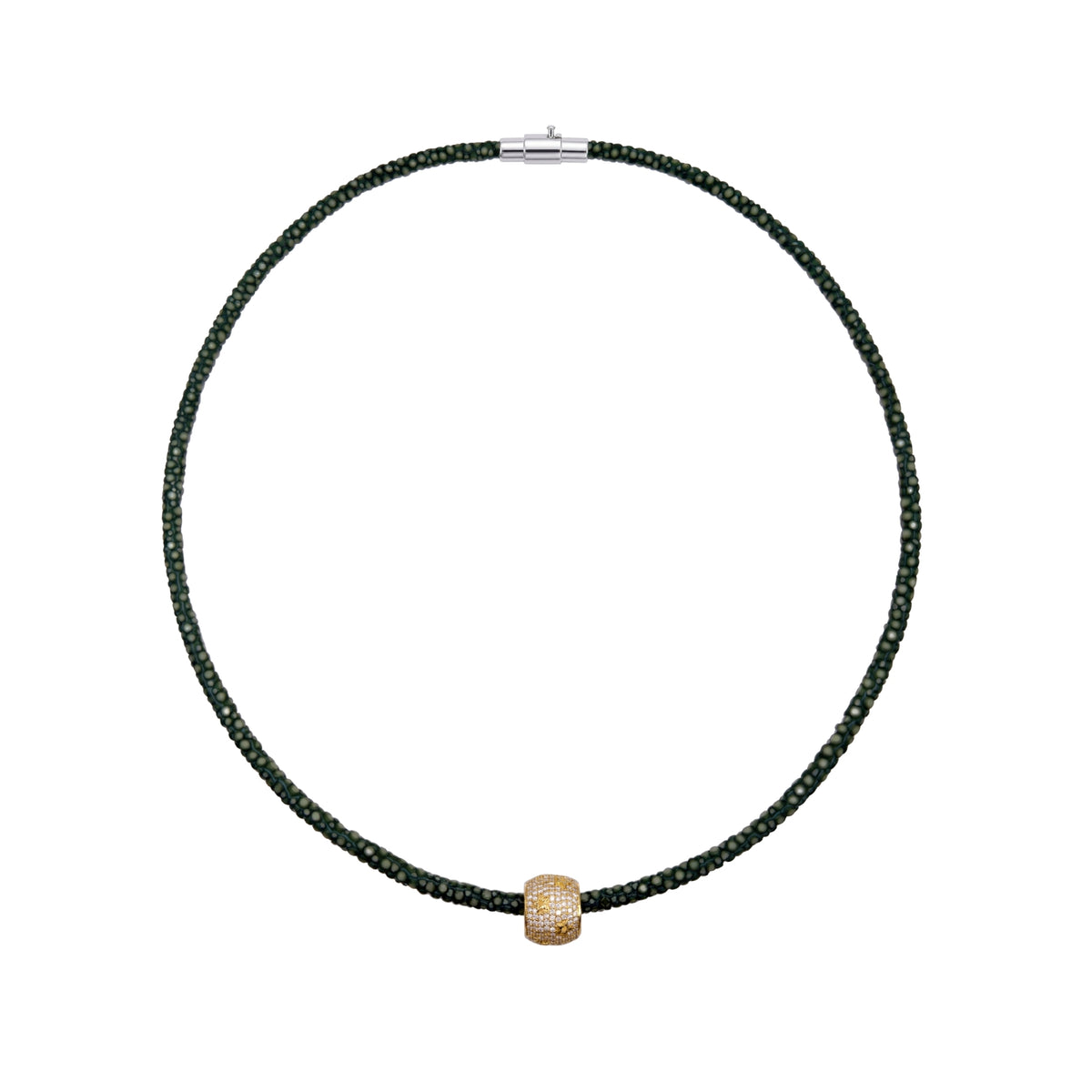 Stingray Cord Necklace with Silver Clasp
