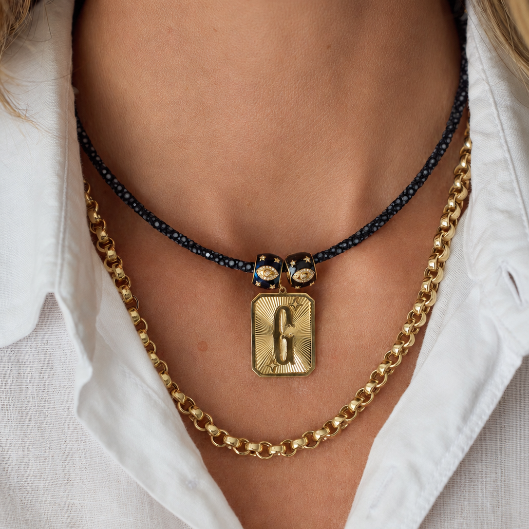 Stingray Cord Necklace with Silver Clasp