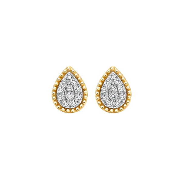   PEAR DIA GOLD EAR D0.3 18KYW 1.9G Princess Jewelry Shop