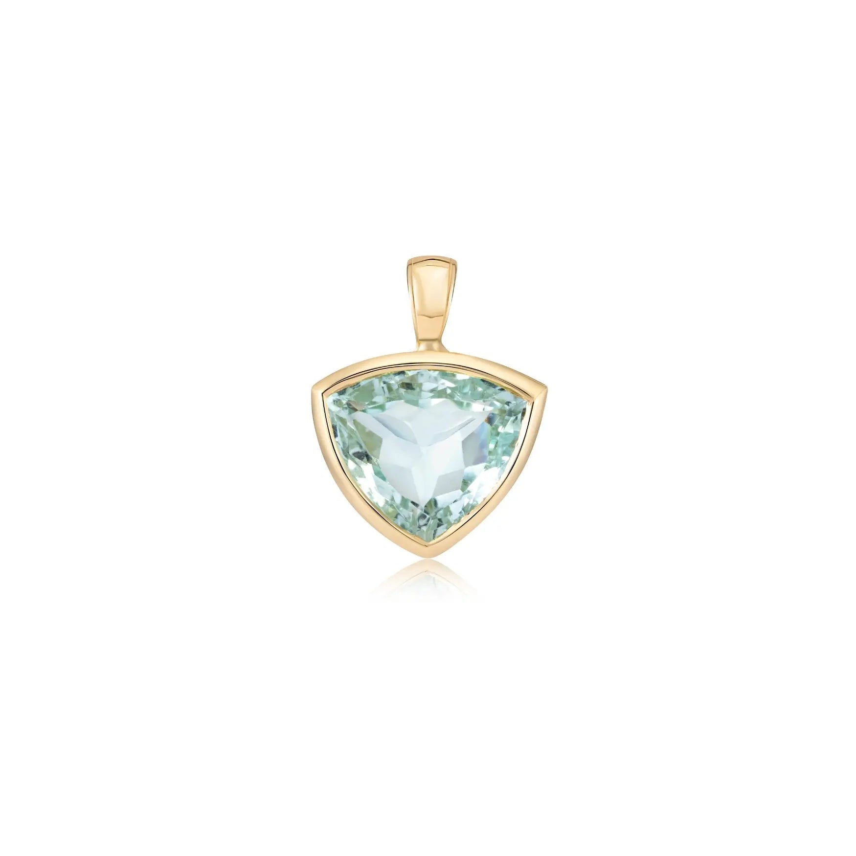 Trillion-Cut Aquamarine Gold Pendant-Princess Jewelry Shop