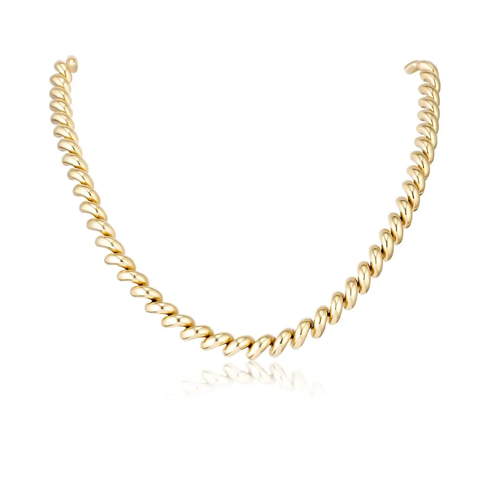 Twisted Gold Rope Necklace-Princess Jewelry Shop