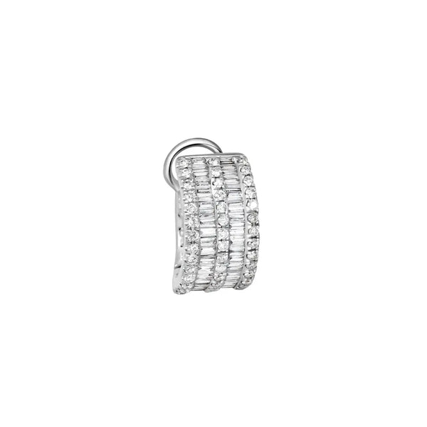   2ROW BQ EARCLIP DB0.18CT D0.22CT 18KW Princess Jewelry Shop