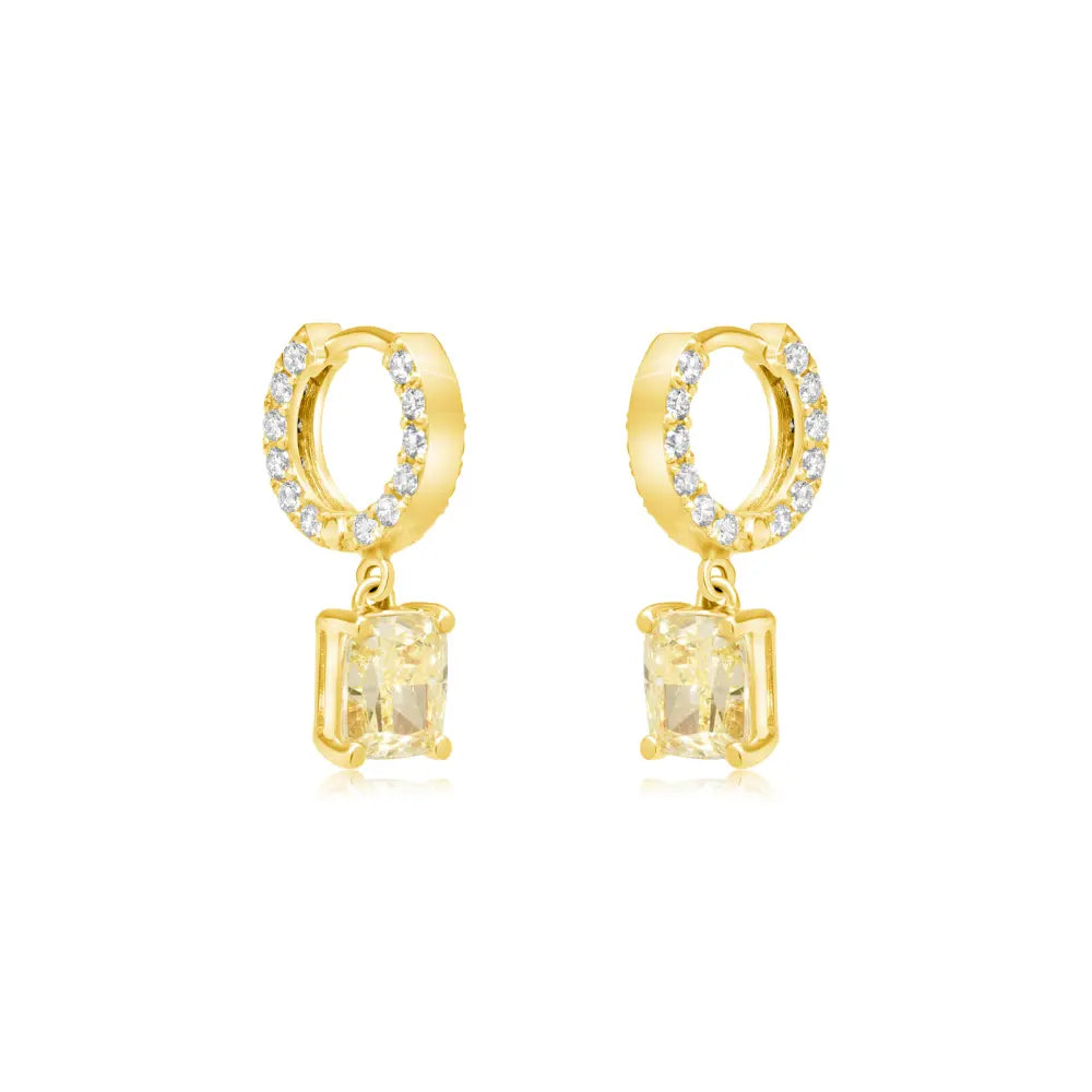 Yellow Diamond Huggies-Princess Jewelry Shop