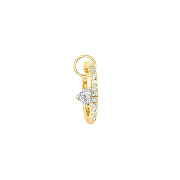   C10337CDIS8Y TRIANGLE DIA EARCLIP D0.23 18KY Princess Jewelry Shop