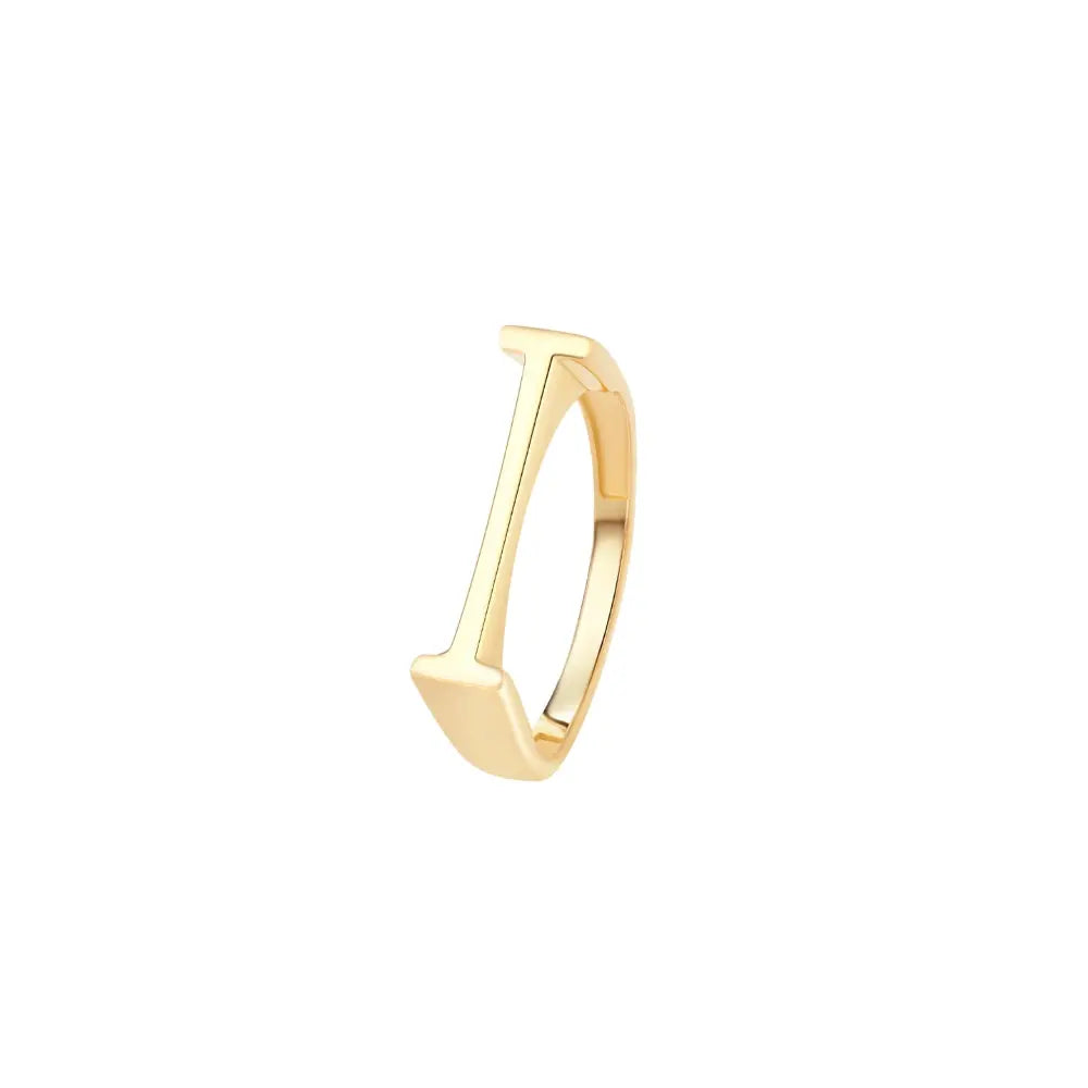   Yellow Gold Letter Ring Princess Jewelry Shop