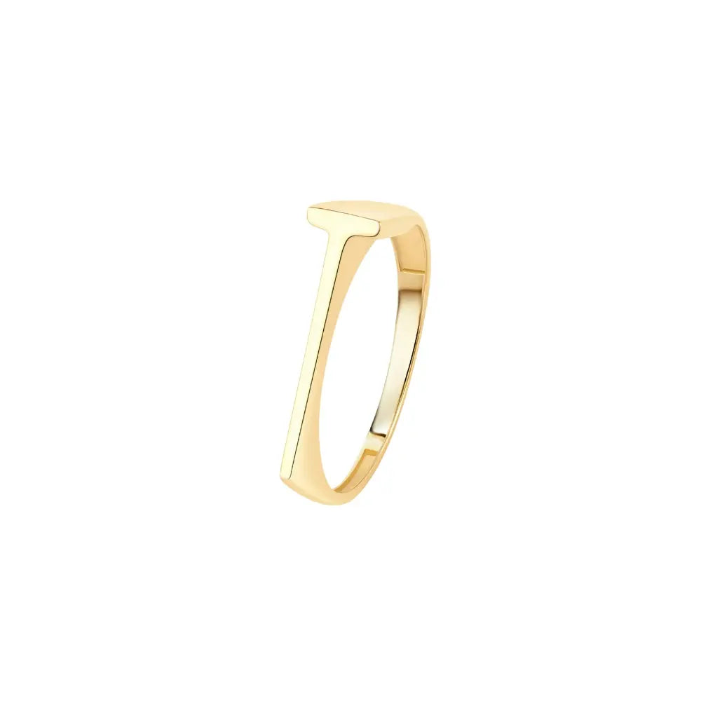   Yellow Gold Letter Ring Princess Jewelry Shop