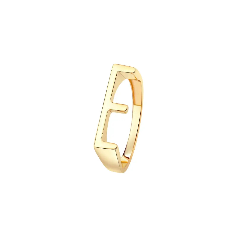   Yellow Gold Letter Ring Princess Jewelry Shop