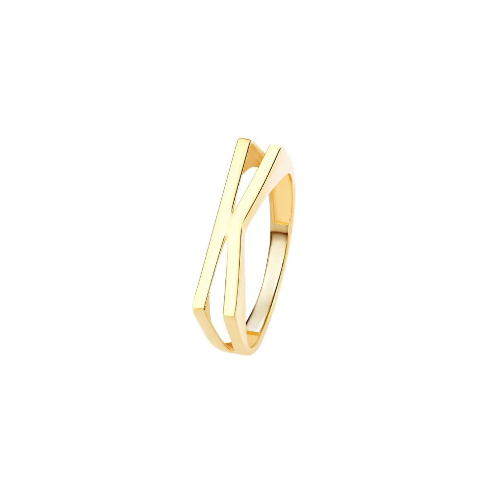   Yellow Gold Letter Ring Princess Jewelry Shop