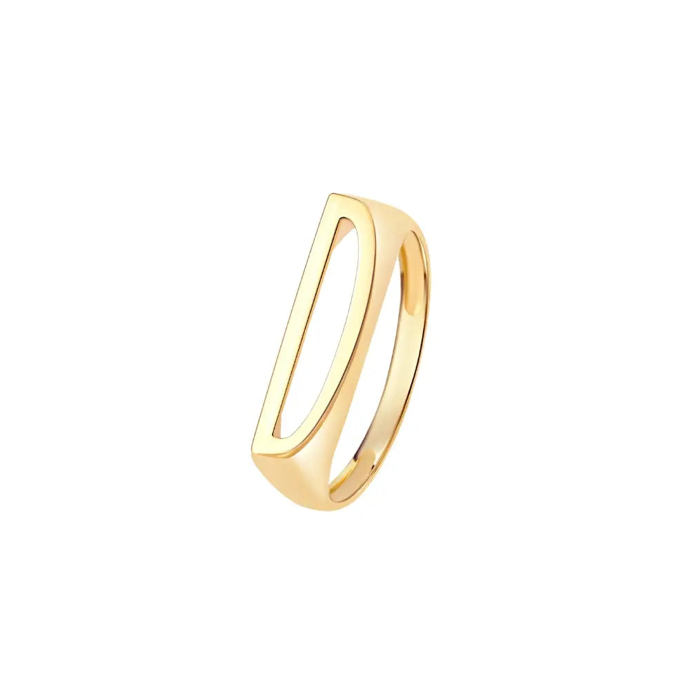   Yellow Gold Letter Ring Princess Jewelry Shop