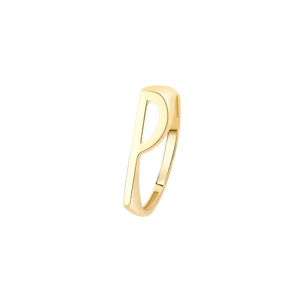   Yellow Gold Letter Ring Princess Jewelry Shop