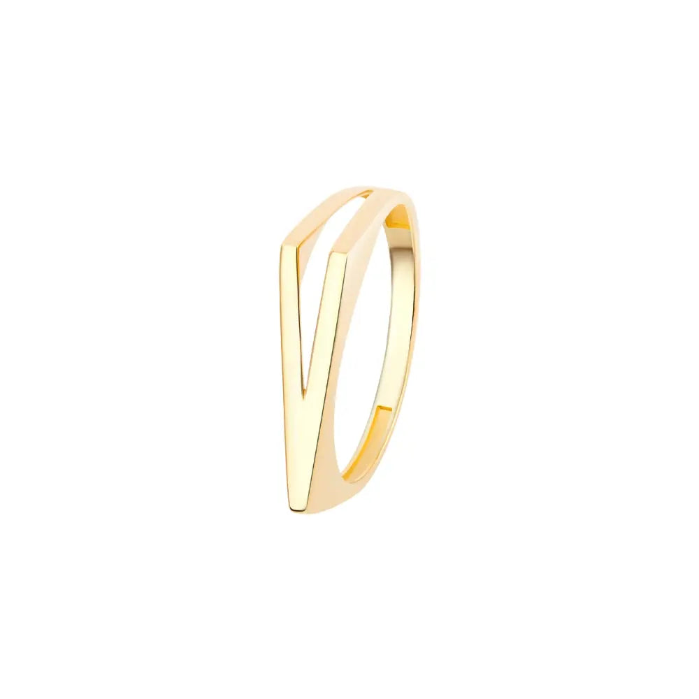   Yellow Gold Letter Ring Princess Jewelry Shop