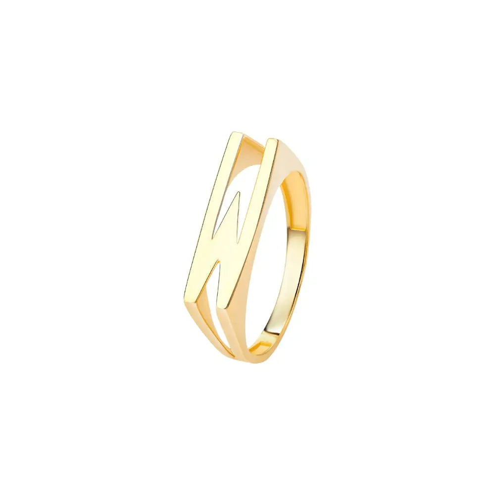   Yellow Gold Letter Ring Princess Jewelry Shop
