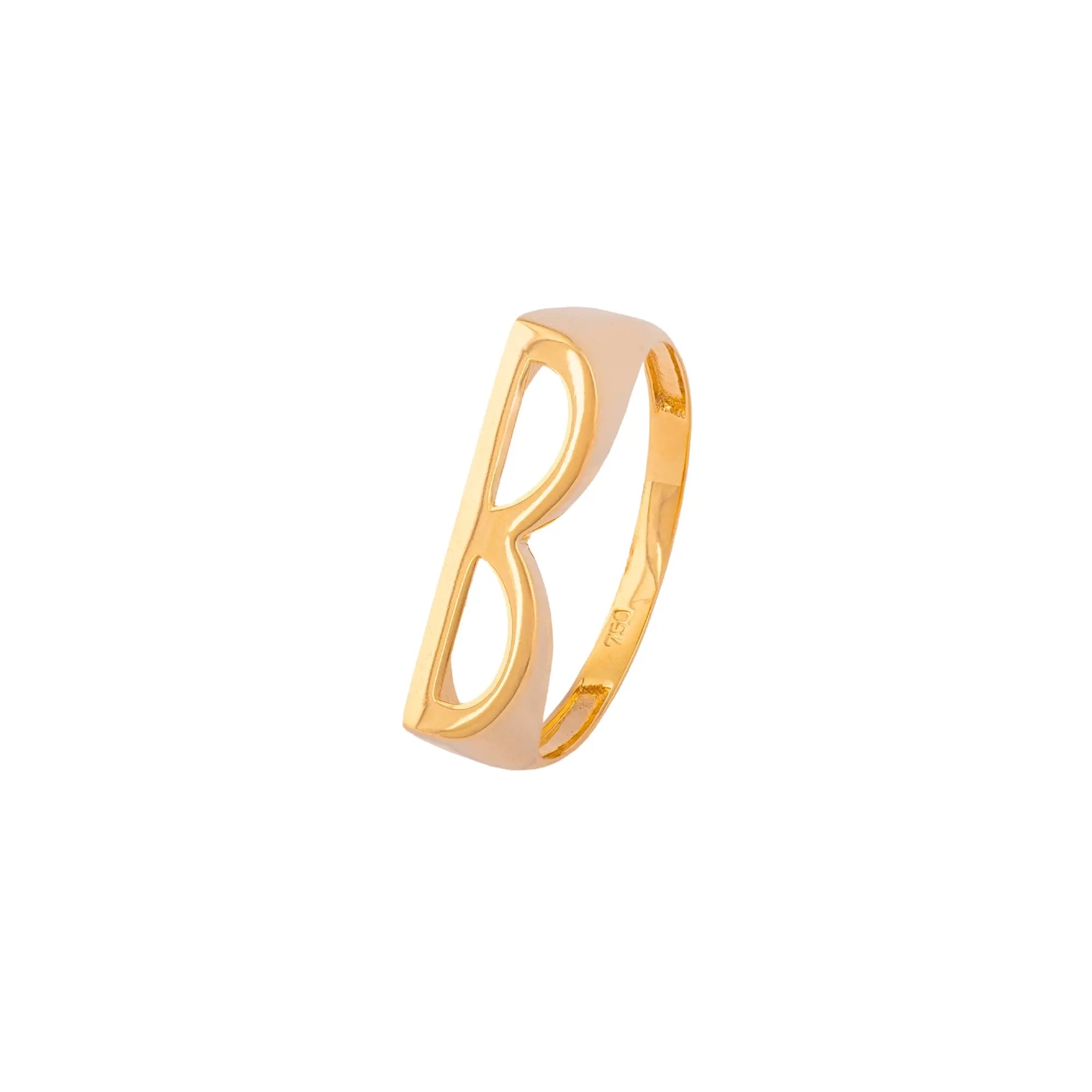   Yellow Gold Letter Ring Princess Jewelry Shop