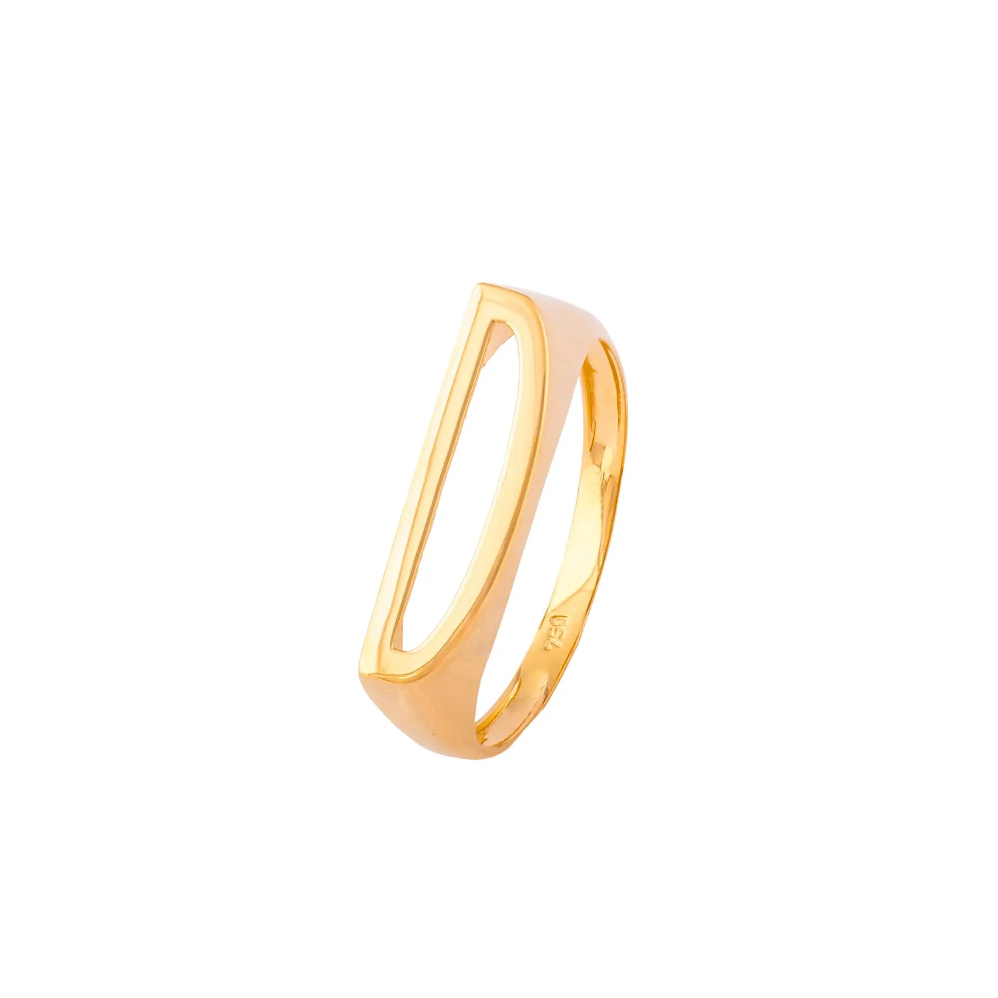   Yellow Gold Letter Ring Princess Jewelry Shop