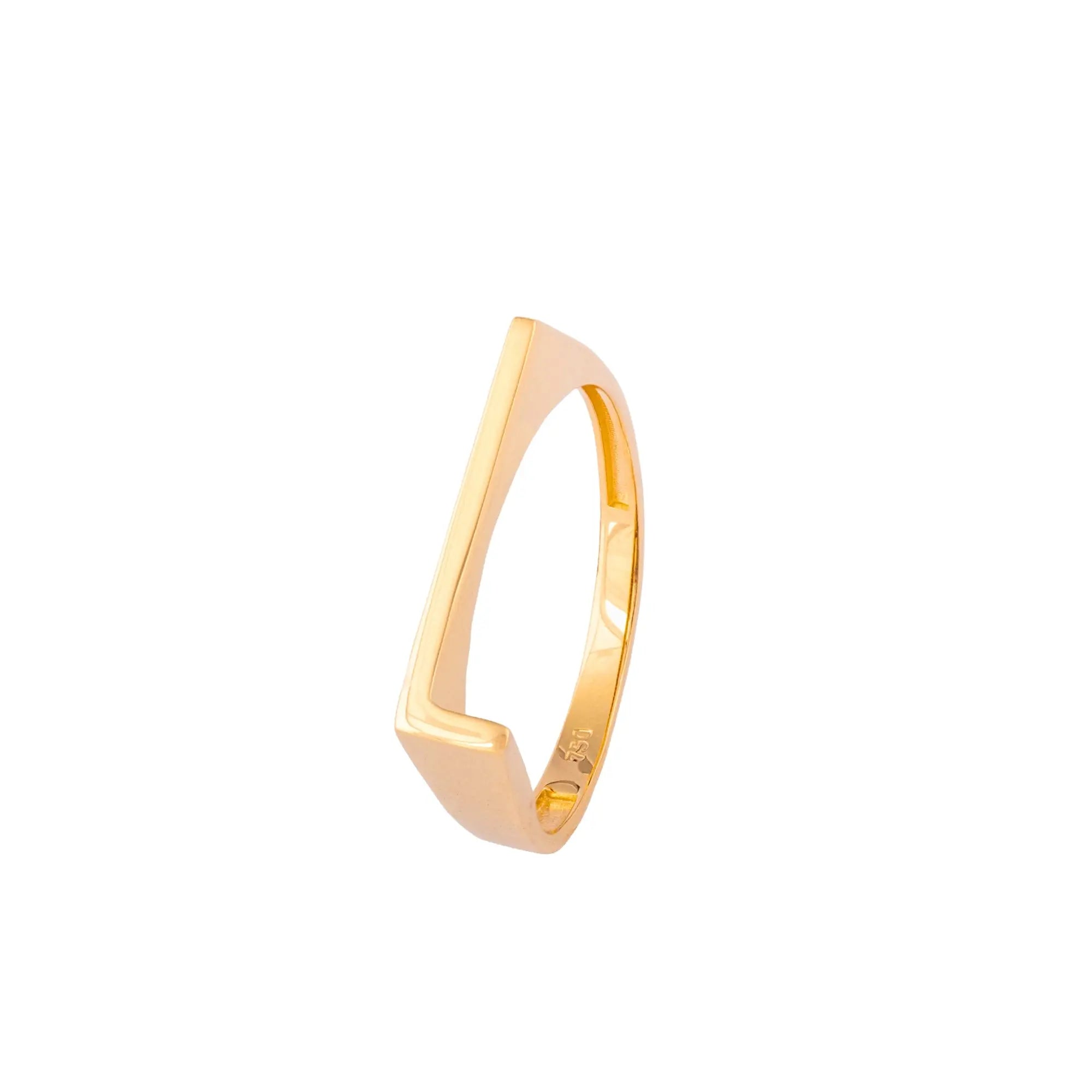   Yellow Gold Letter Ring Princess Jewelry Shop