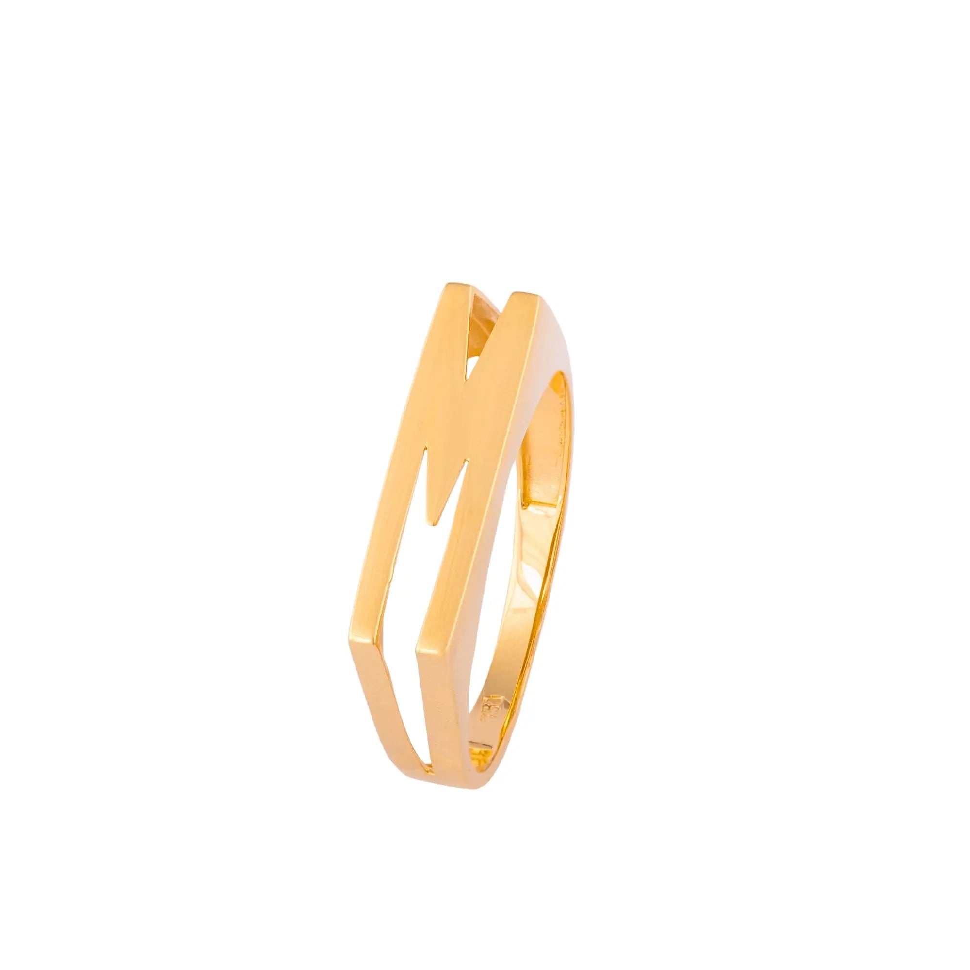   Yellow Gold Letter Ring Princess Jewelry Shop