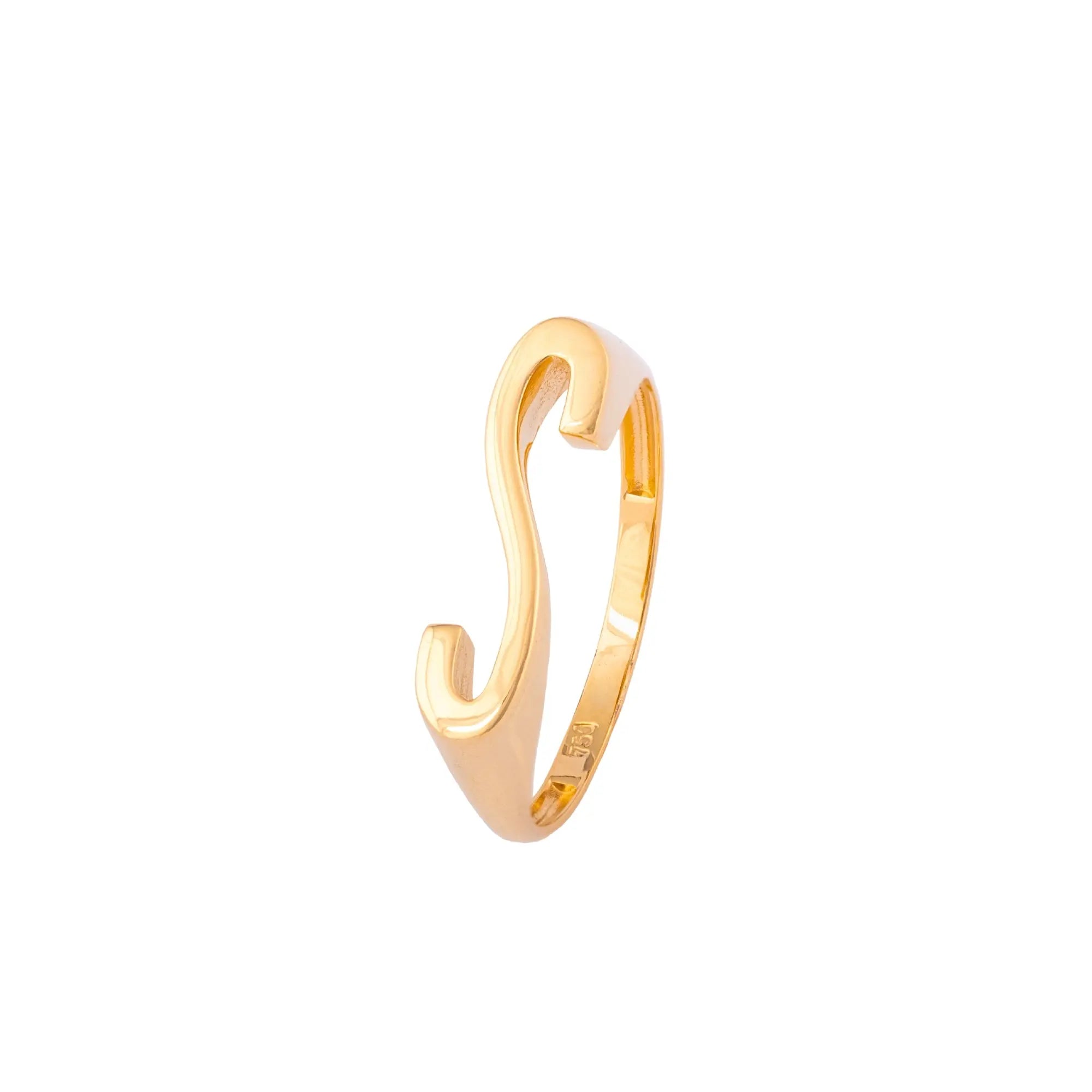   Yellow Gold Letter Ring Princess Jewelry Shop