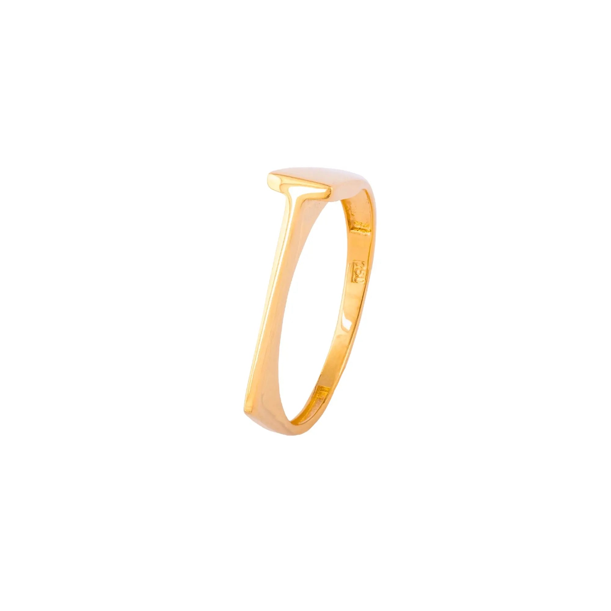   Yellow Gold Letter Ring Princess Jewelry Shop