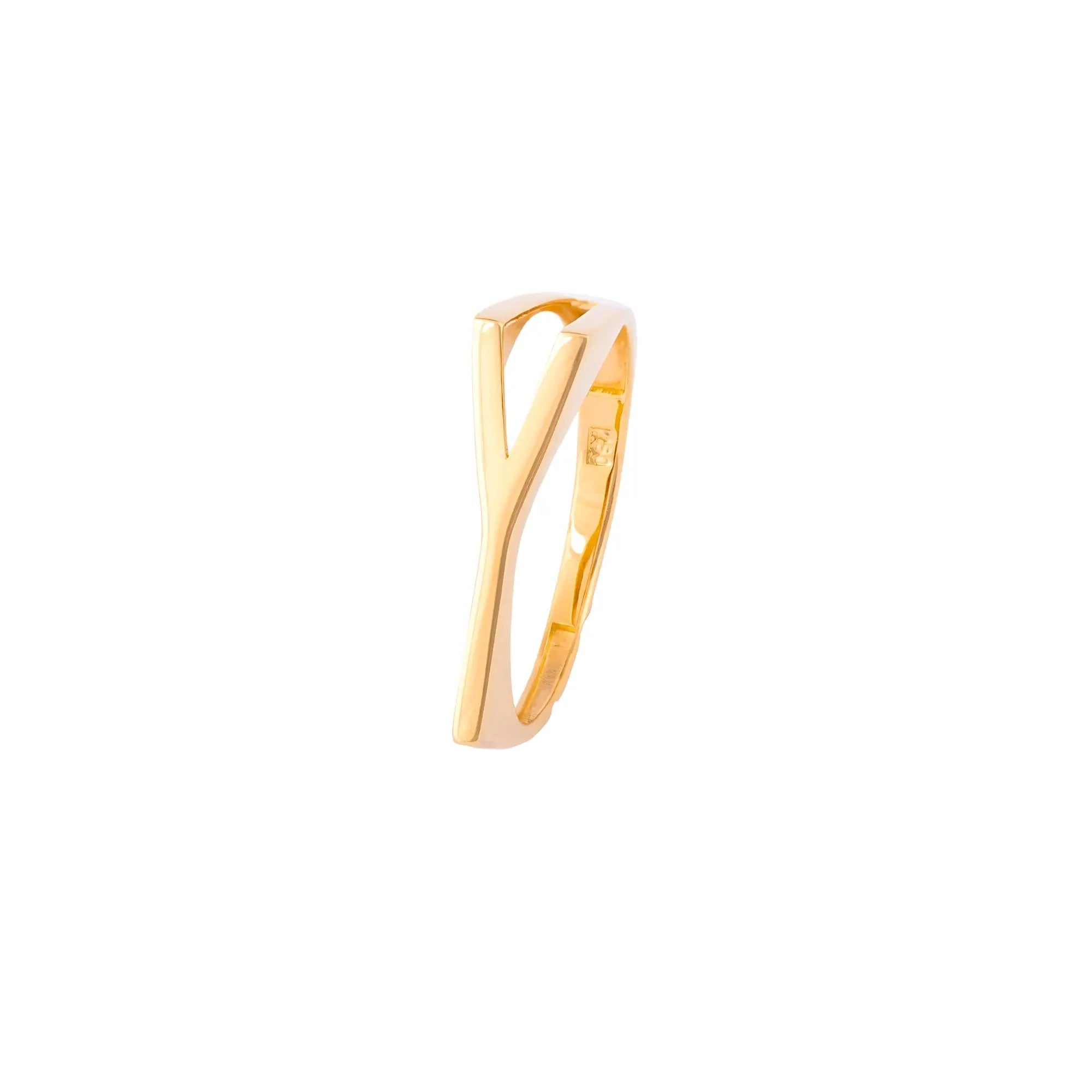   Yellow Gold Letter Ring Princess Jewelry Shop