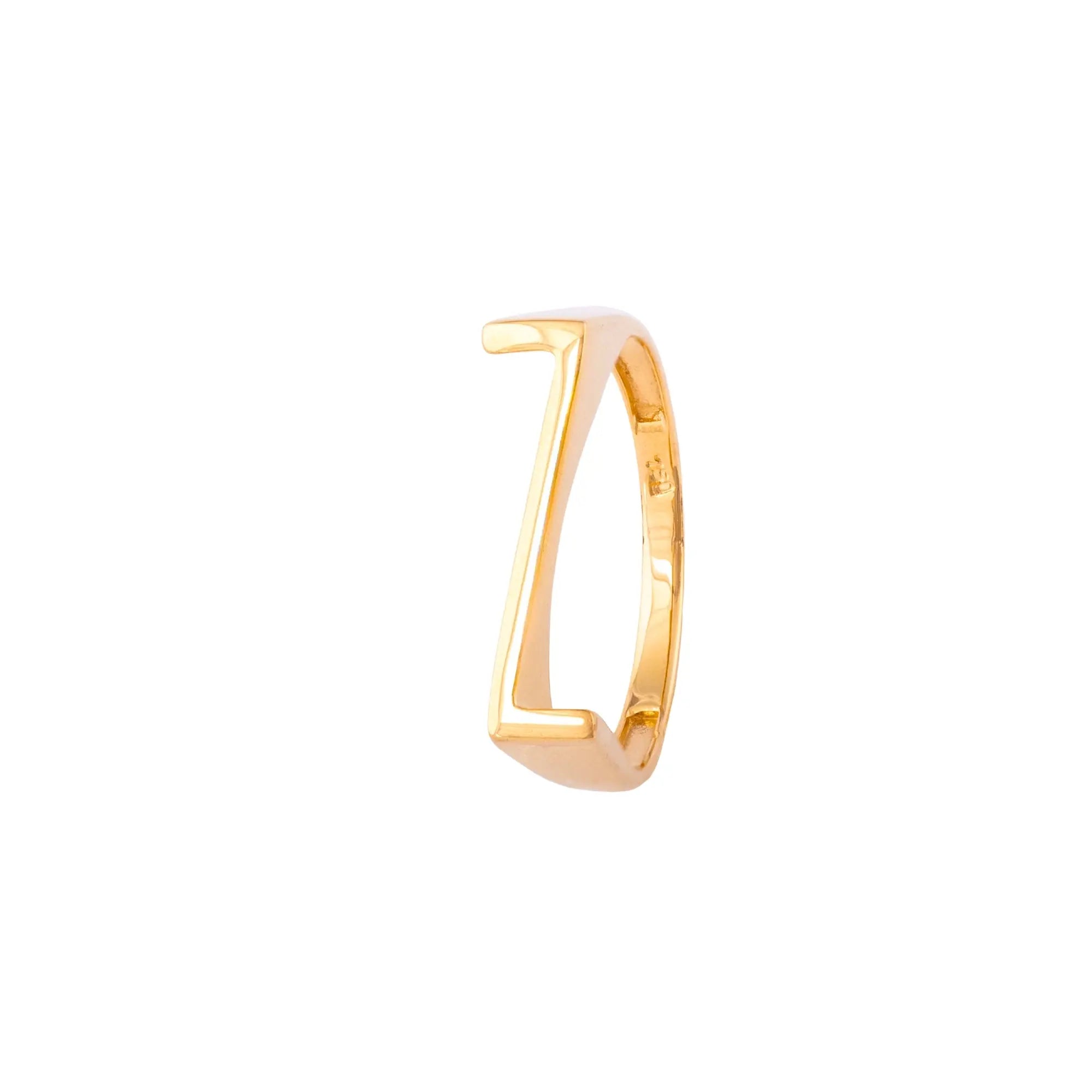   Yellow Gold Letter Ring Princess Jewelry Shop