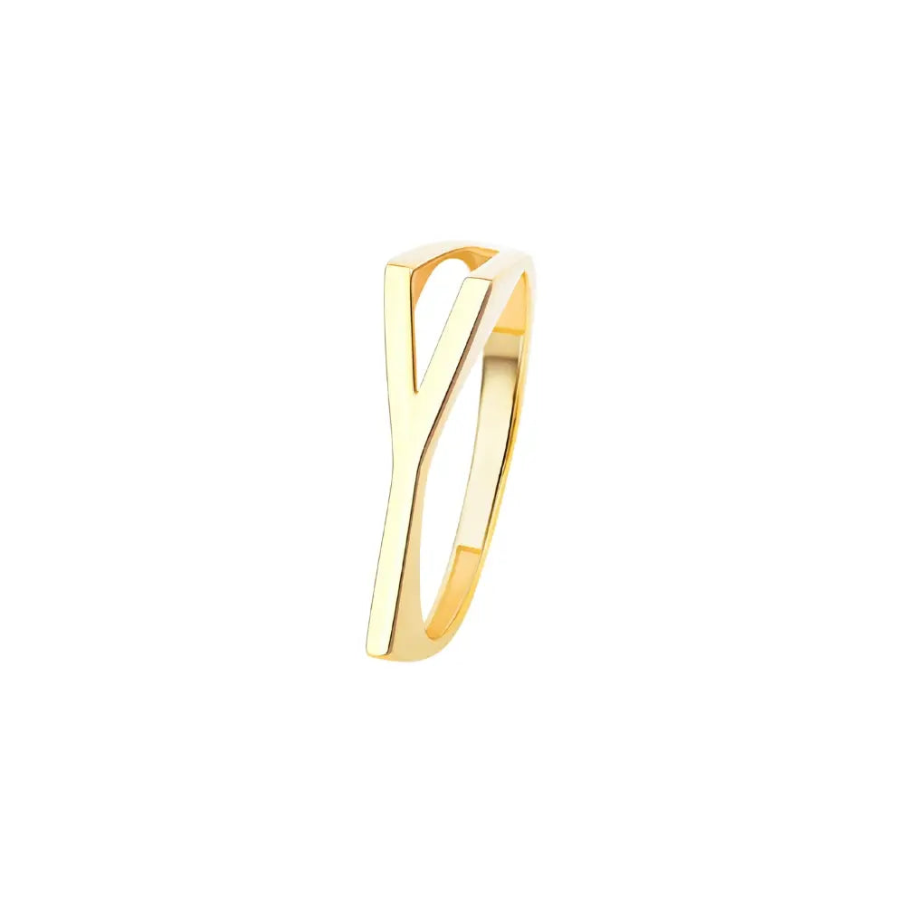  Yellow Gold Letter Ring Princess Jewelry Shop
