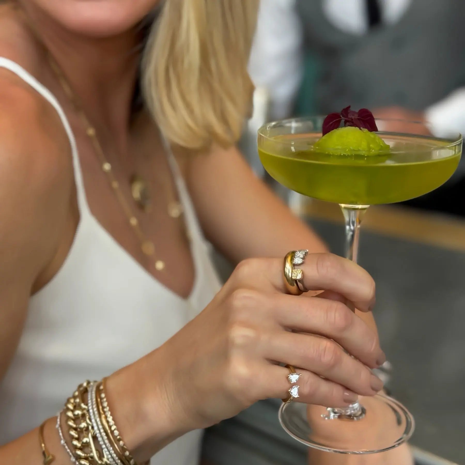   Yellow and White Gold Open Ring with Yellow Diamond & Pear Diamonds Princess Jewelry Shop