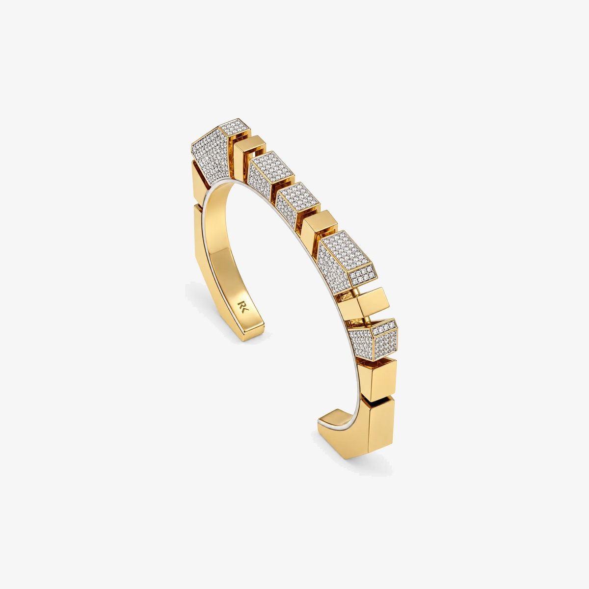Bangle Bold Full Pave by Rainbow K in 14K Yellow Gold, view 2 | JJ Jewelry