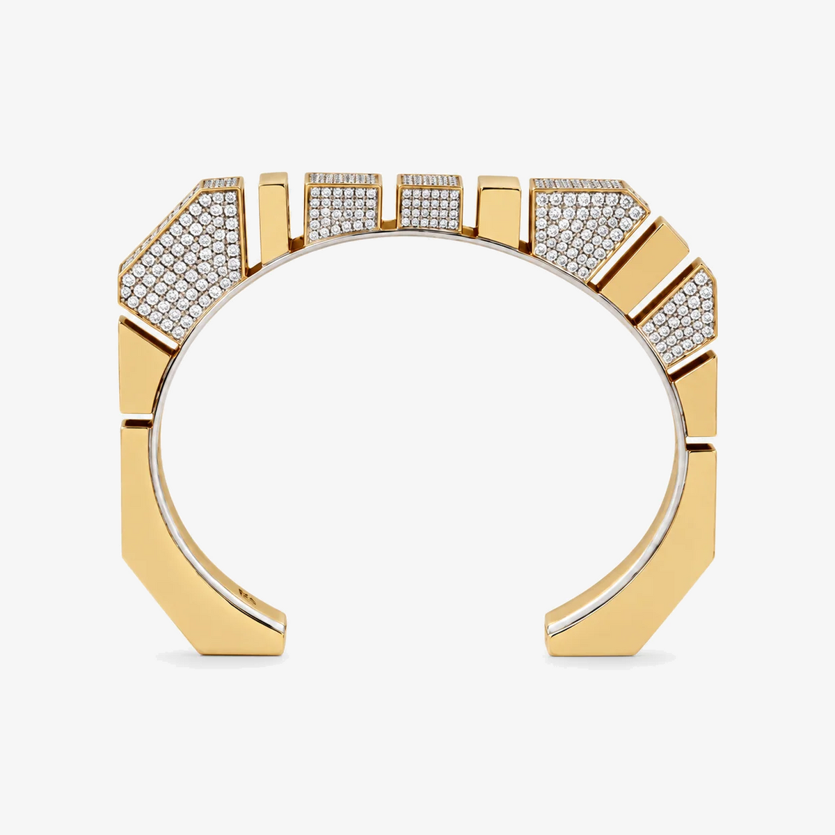 Bangle Bold Full Pave by Rainbow K in 14K Yellow Gold, view 3 | JJ Jewelry