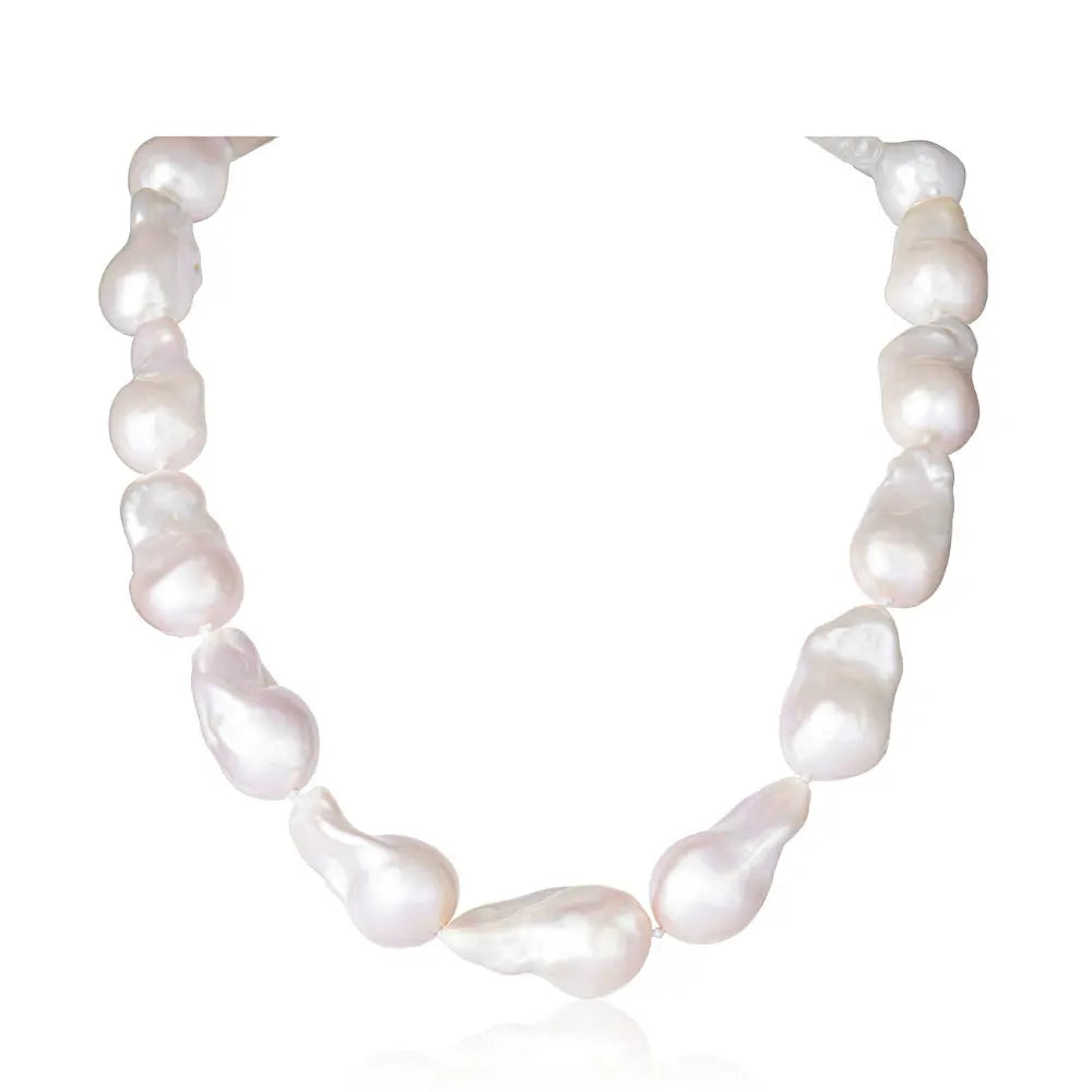 Baroque pearl necklace with 14K gold connector by JJ Jewelry