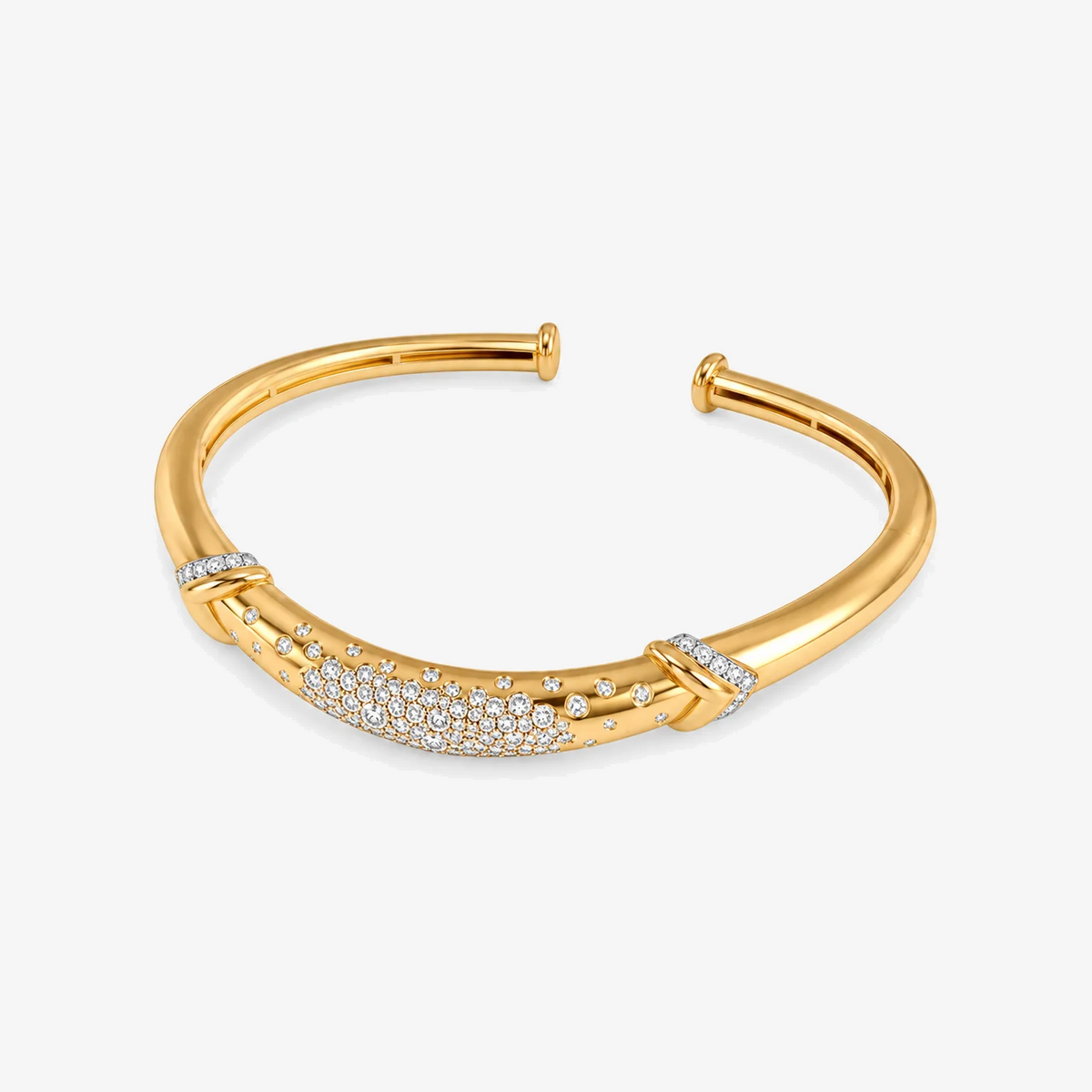 Boa Belly Diamond Bangle by L'Atelier Nawbar in 18K Yellow Gold, view 2 | JJ Jewelry