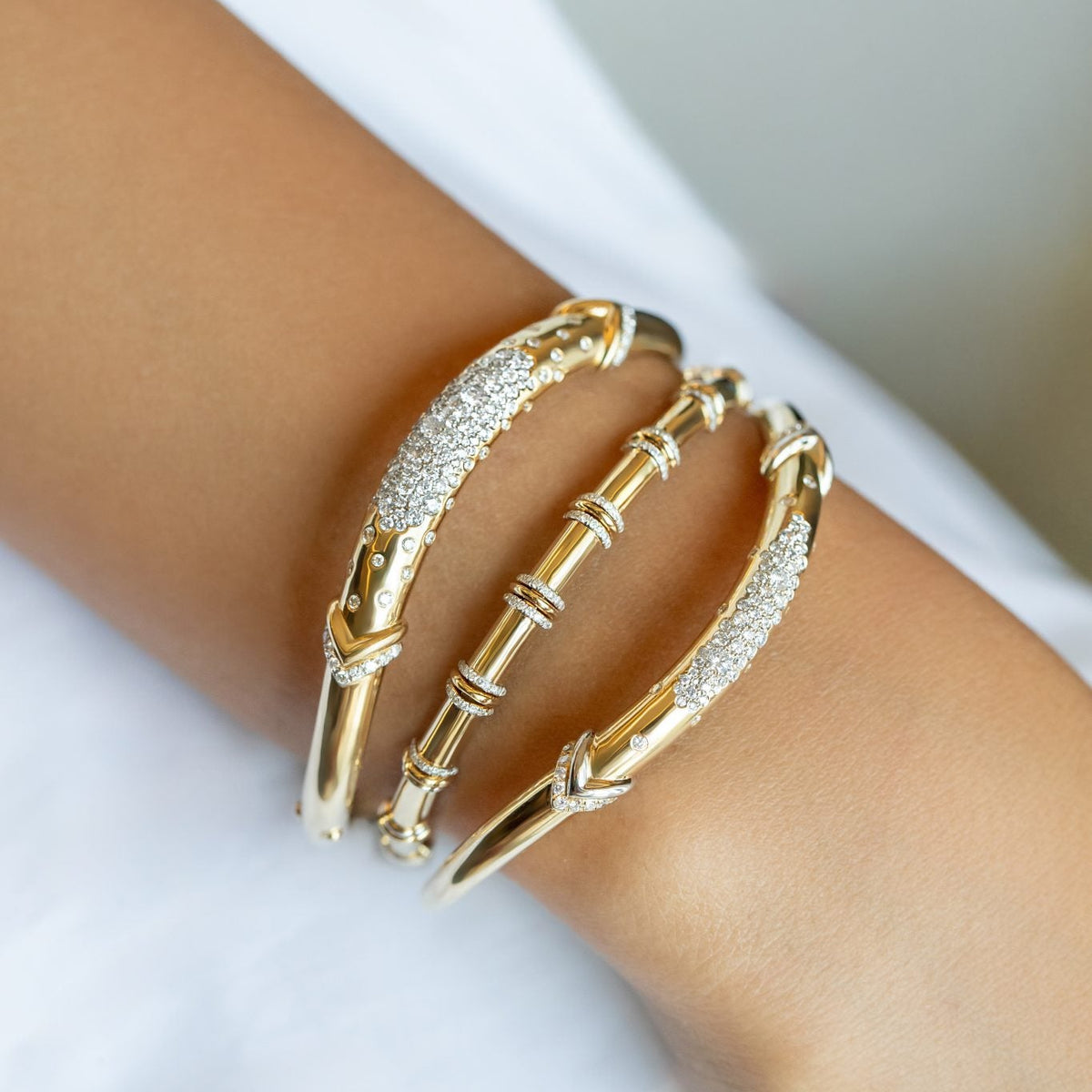 Boa Belly Diamond Bangle by L'Atelier Nawbar, lifestyle view 1 | JJ Jewelry