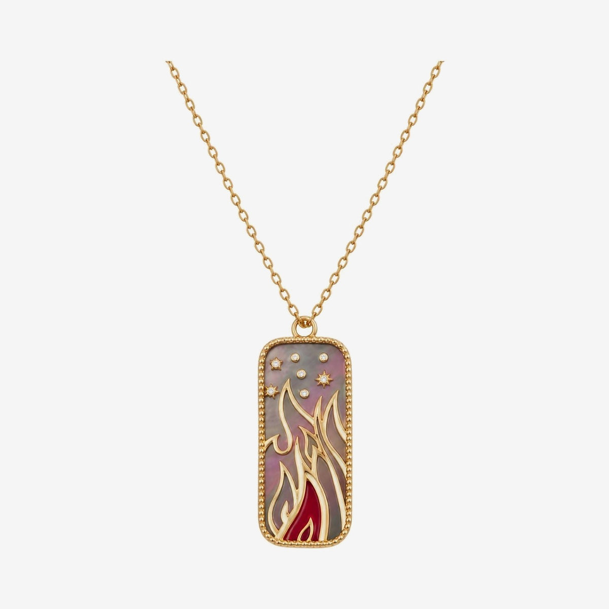 Elements of Love Fire Pendant by L'Atelier Nawbar in 18K Yellow Gold | JJ Jewelry
