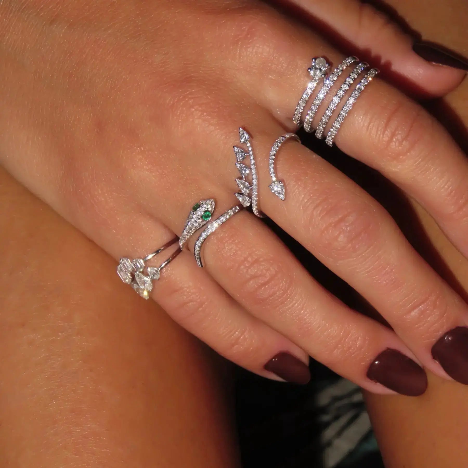 Marquise Diamond Pinky Ring in White Gold JJ Jewelry