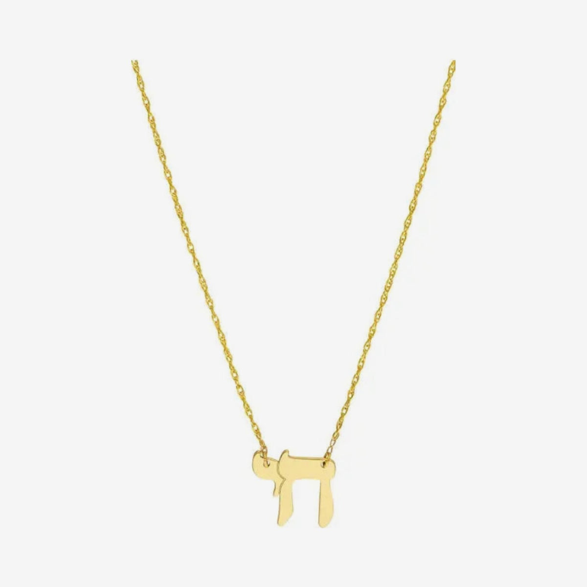 Golden Chai Necklace, gray background | JJ Jewelry Miami
