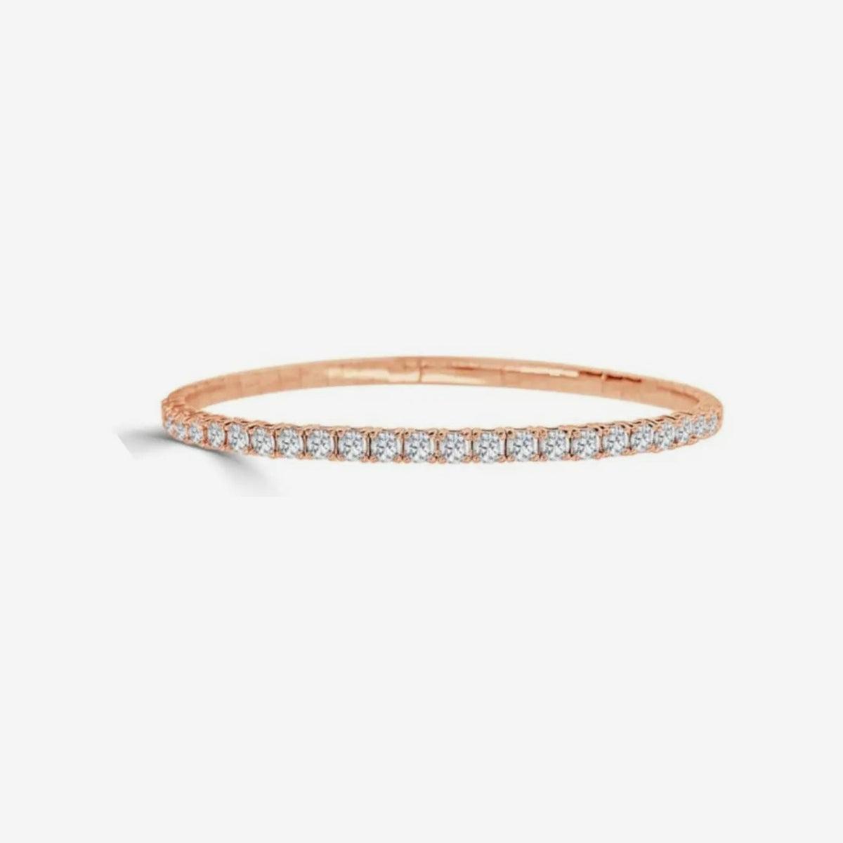 Half Eternity Flexible Diamond Bangle, 1 ct in Rose Gold | JJ Jewelry