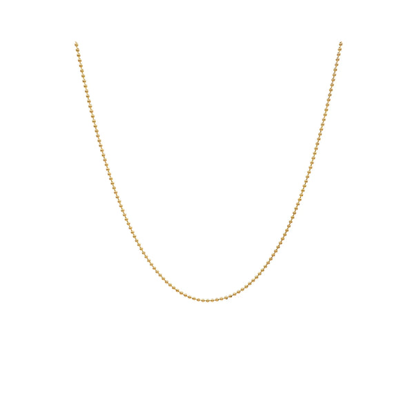 Mini Ball Chain Necklace in 14K Yellow Gold | JJ Jewelry Miami