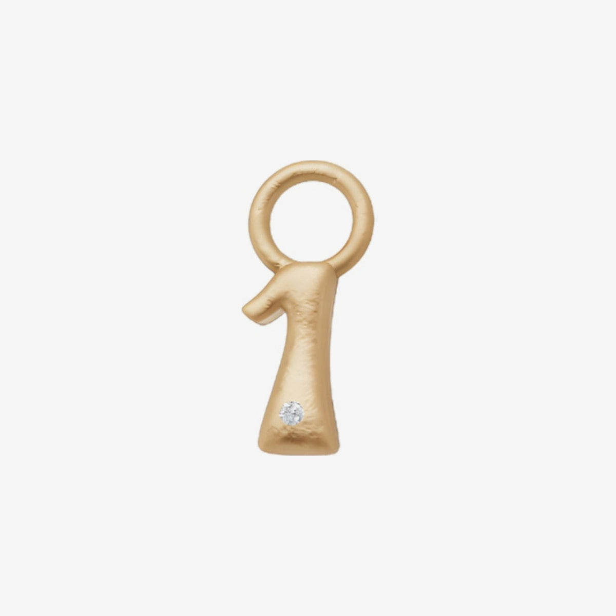 Mini Diamond Number Charm by Alessa Rocks in 18K Yellow Gold, number 1 | JJ Jewelry