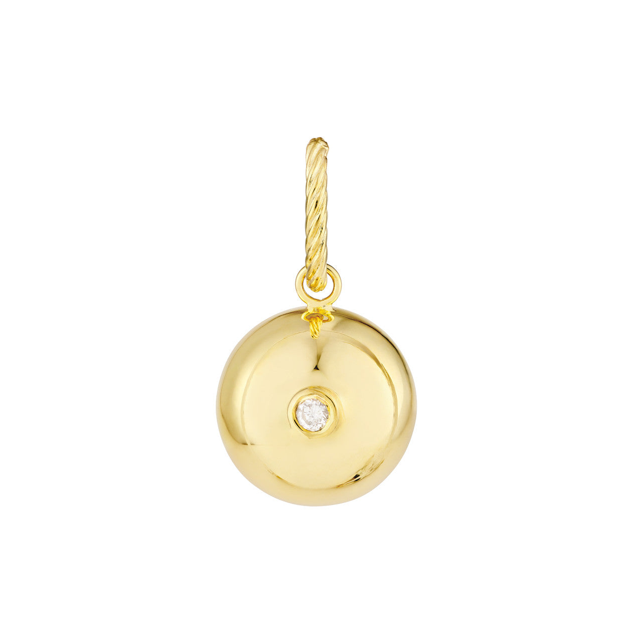Diamond Accent Gold Ball Pendant in 14K Yellow Gold