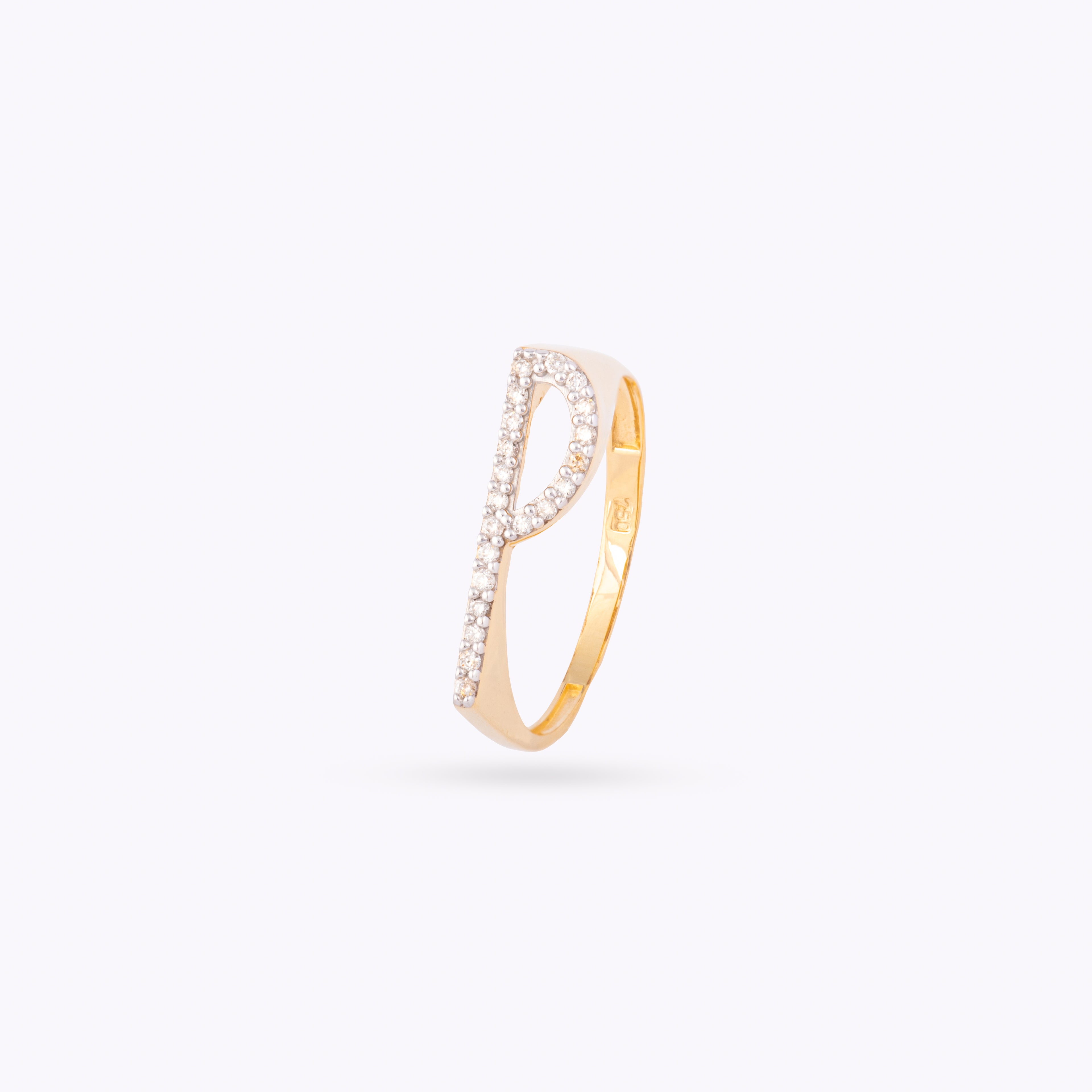 Yellow Gold & Diamond Letter Rings