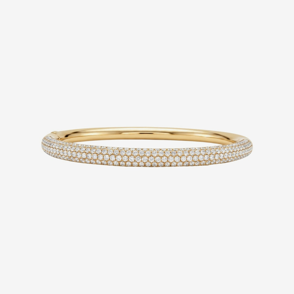 Pavé Diamond Bangle in Yellow Gold | JJ Jewelry