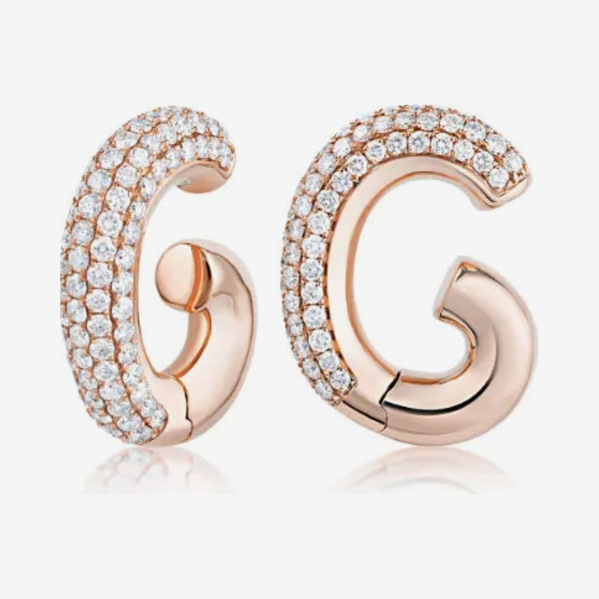 Pavé Diamond Ear Cuff, gray background | JJ Jewelry Miami