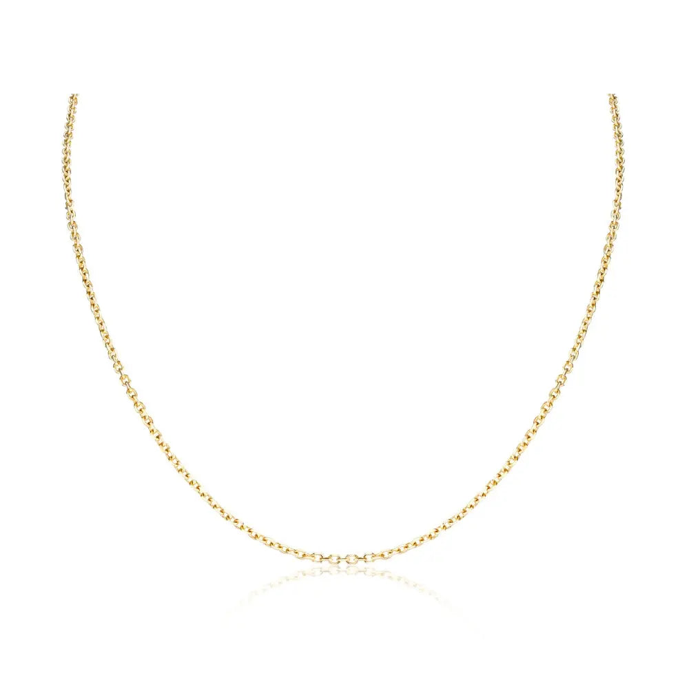 Petite Cable Chain Necklace in 14K Yellow Gold | JJ Jewelry Miami